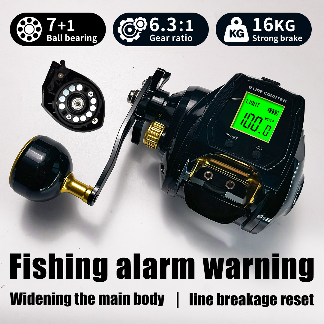 Fishing Boat Steering Wheel - 16キログラムの制動力、6.3のギア比、7+1ベアリング、大型ワイドスクリーンデジタル表示の釣り糸リール